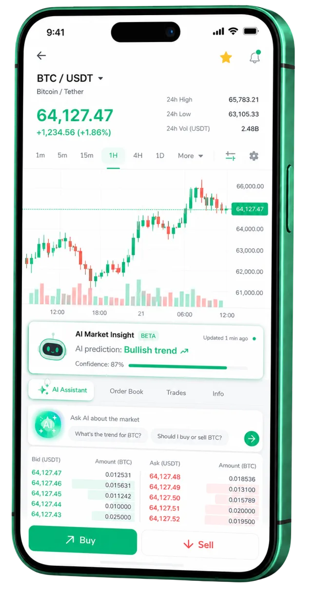 Vega Kapiture mobile trading app running on a smartphone
